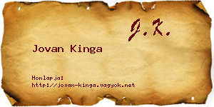 Jovan Kinga névjegykártya
